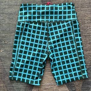 Topo Designs Green and Blue Checkered Bike Shorts